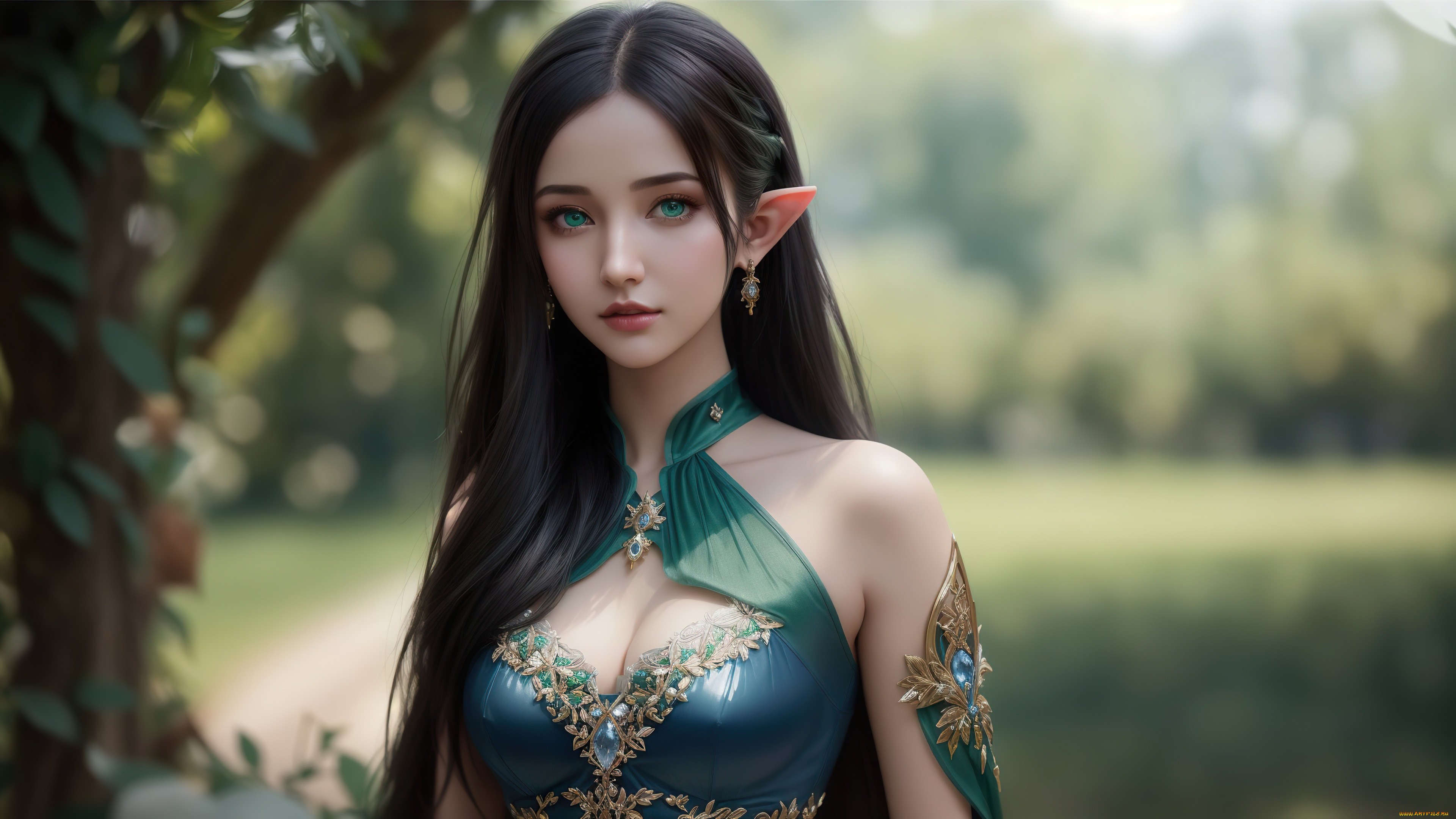3, 3 ,  , fantasy, girl, nature, art, elf, digital